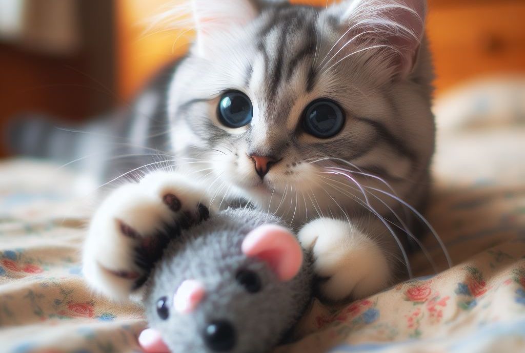 chat avec souris
