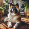 chien race akita dans un salon photo